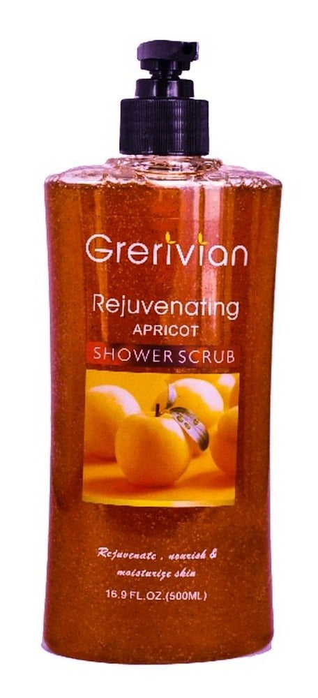 Grerivian APRICOT SHOWER GEL SCRUB - Exfoliating, revitalizing, rejuvenating Body Wash - GRERIVIAN COSMETICS