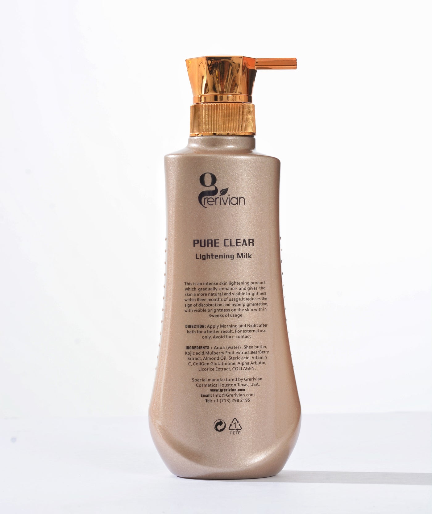Grerivian PURE CLEAR WHITENING  (Body Lotion ONLY) 500ML - GRERIVIAN COSMETICS