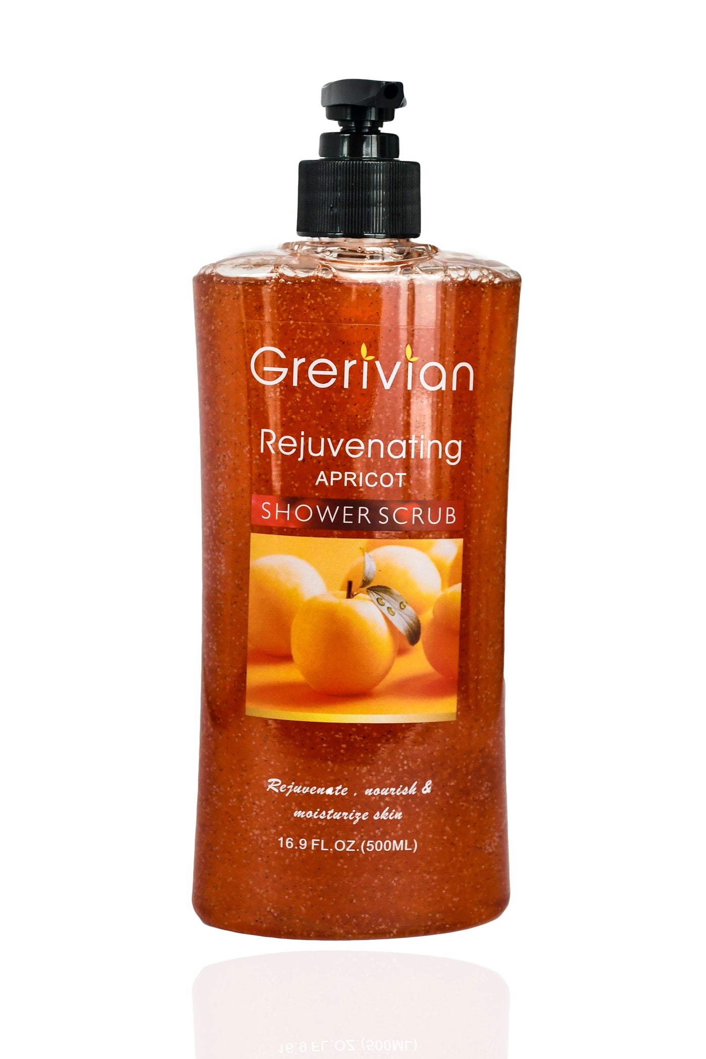 Grerivian APRICOT SHOWER GEL SCRUB - Exfoliating, revitalizing, rejuvenating Body Wash - GRERIVIAN COSMETICS